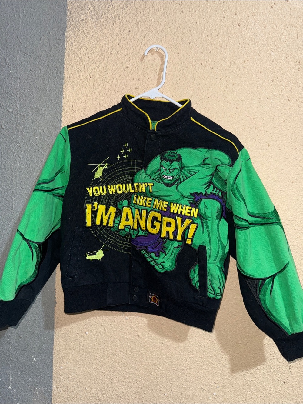 Marvel Kids' Black & Green Hulk Jean Jacket